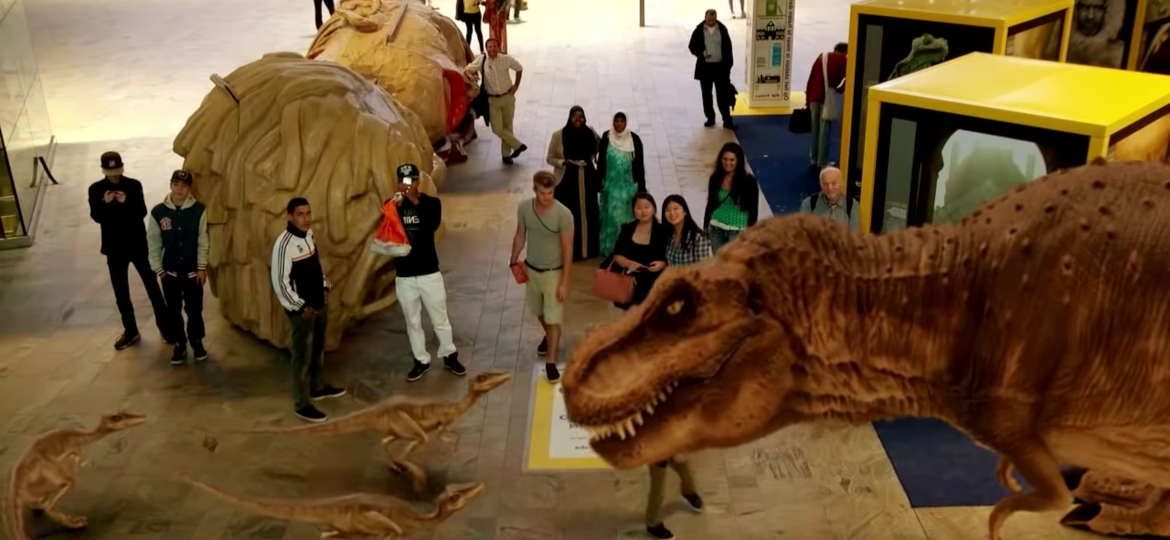 Augmented reality dinosaurs Trex
