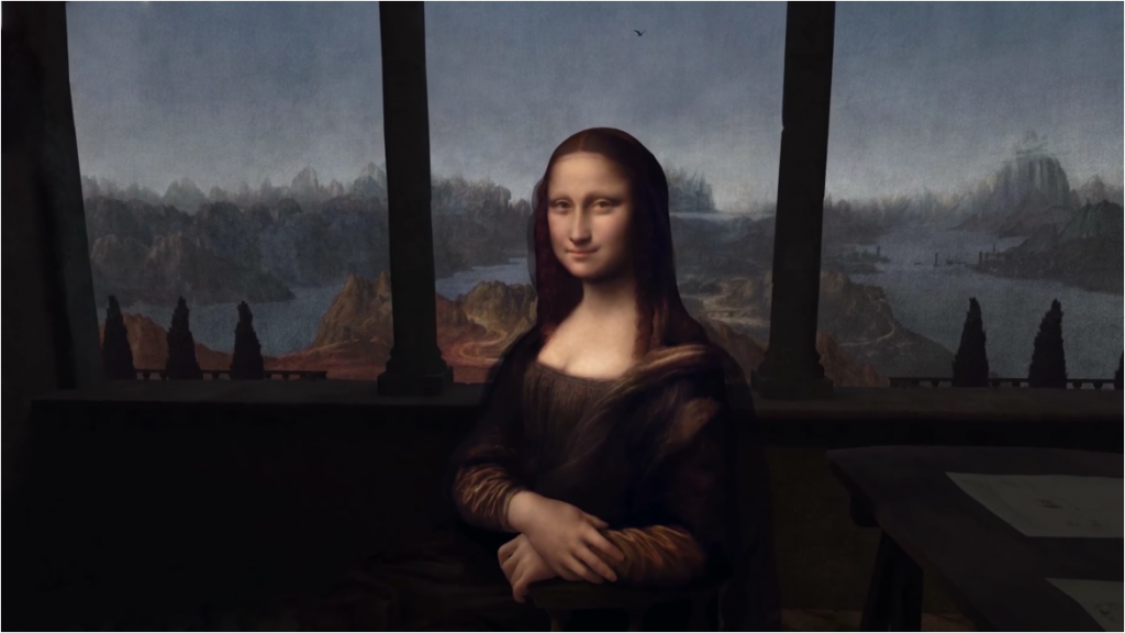 Mona Lisa painting in augmented reality