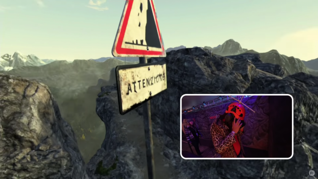 Virtual reality in mountings aware rockfall