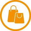 orange shopping icon