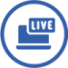live label on laptop blue icon