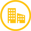 yellow houses city icon