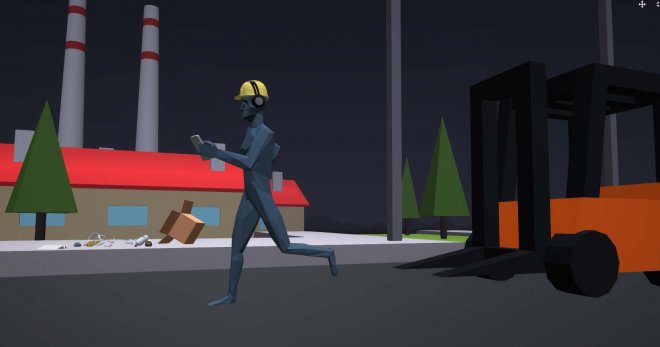 VR event TiltBrush man running