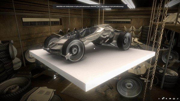 3D Model of futuristic car in garage