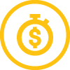 yellow timer with money icon