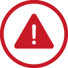 Red reduced errors danger sign icon