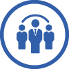 blue people customers loyalty icon